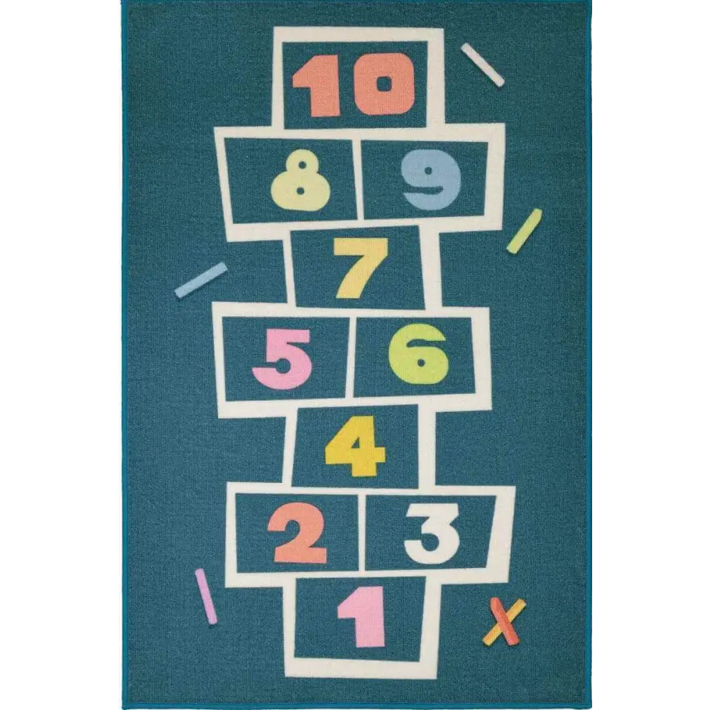 Printed Nursery Playmats – Fun and Colourful Play Rugs - 80X120 cm / Blue - Rugs