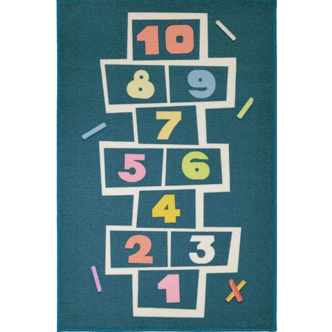 Printed Nursery Playmats – Fun and Colourful Play Rugs - 80X120 cm / Blue - Rugs