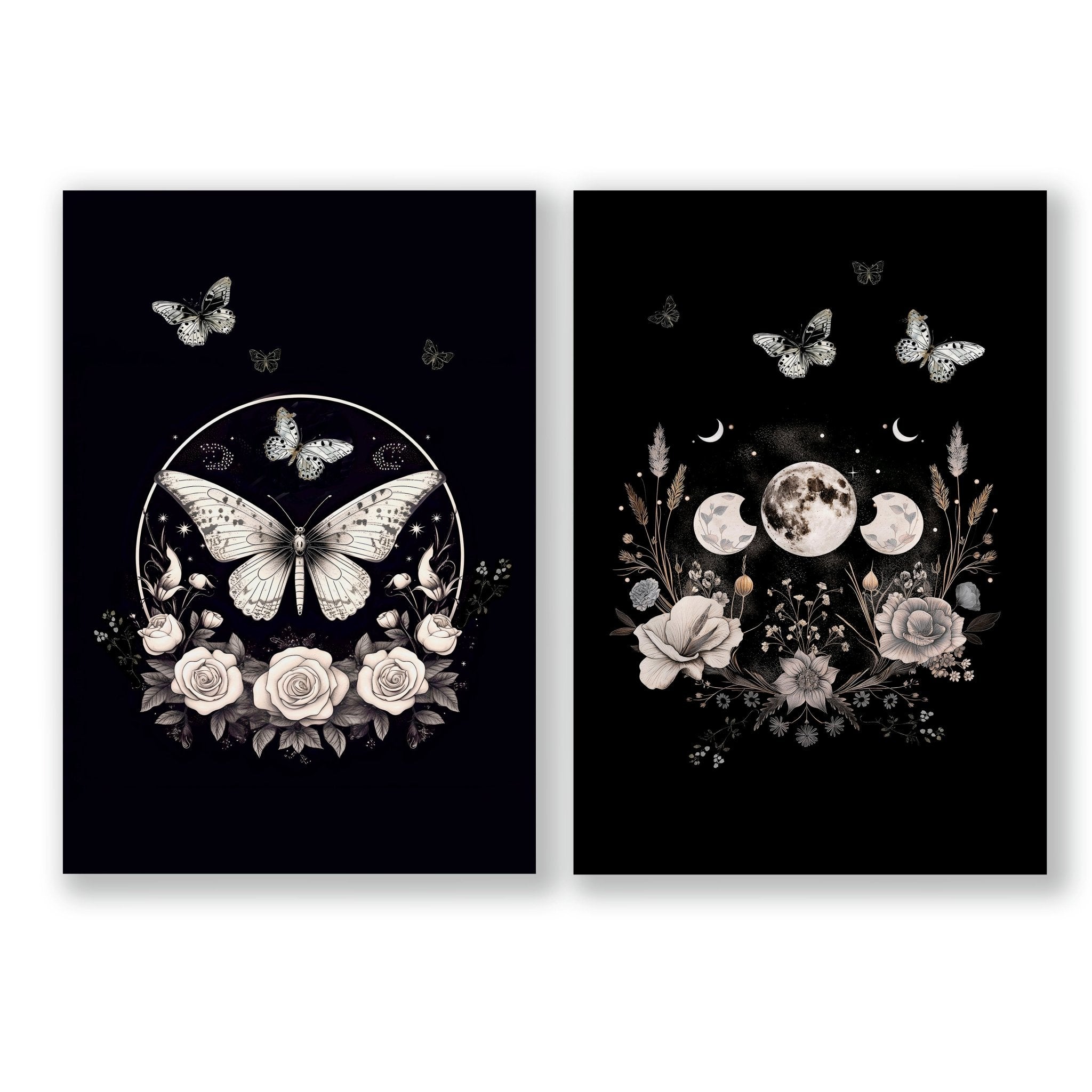 Prints Bedroom | Set of 2 Dark Academy Wall art Prints