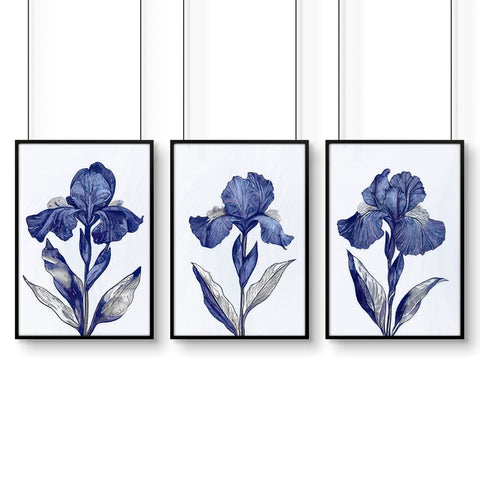 Prints For Bathroom | Set of 3 Botanical Wall art Prints