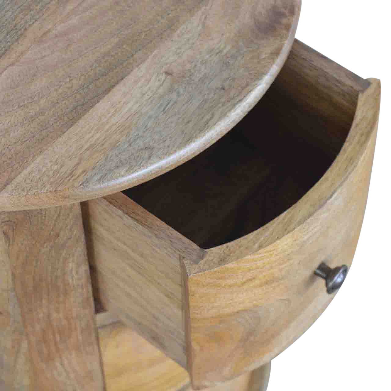 3-Drawer Drum Storage Bench | Oak Solid Mango Wood
