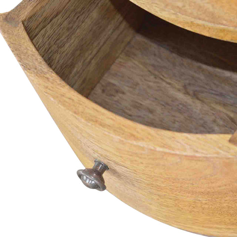 3-Drawer Drum Storage Bench | Oak Solid Mango Wood