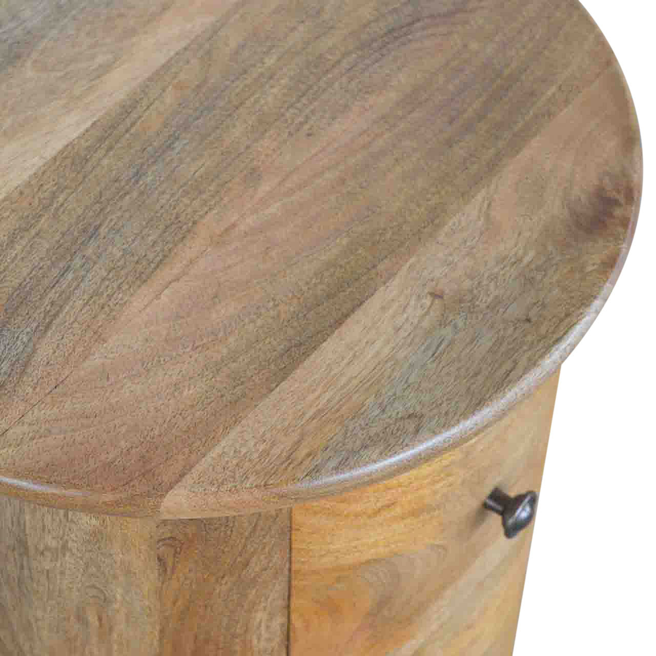3-Drawer Drum Storage Bench | Oak Solid Mango Wood