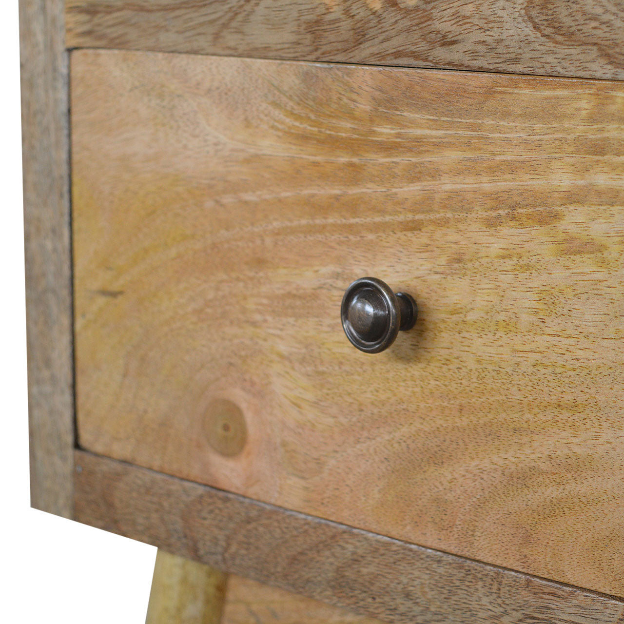 Nordic Style Bedside with 2-Drawers Bedside Table | Oak Mango Wood