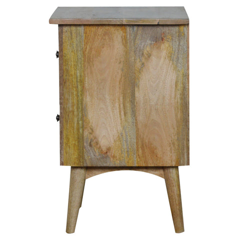 Nordic Style Bedside with 2-Drawers Bedside Table | Oak Mango Wood
