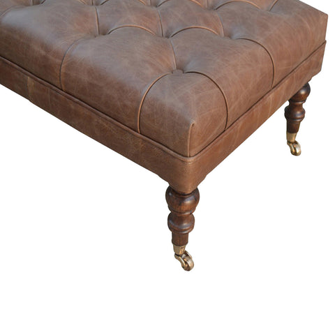 Buffalo Leather Storage Bench