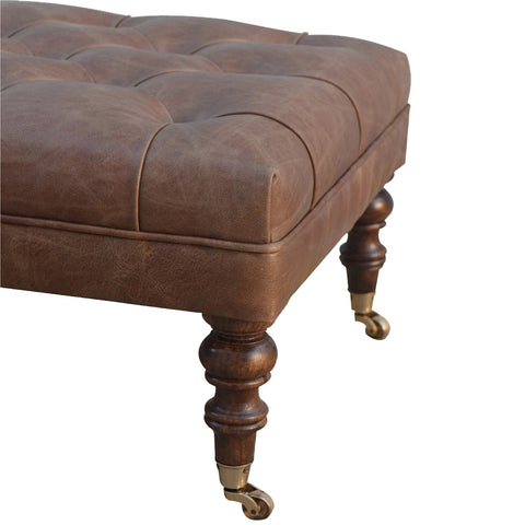 Buffalo Leather Storage Bench