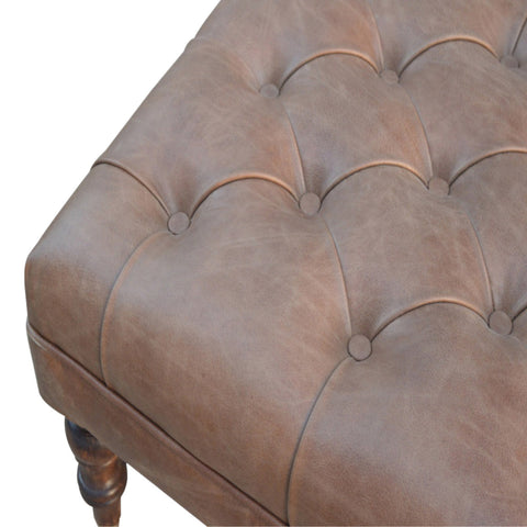 Buffalo Leather Storage Bench
