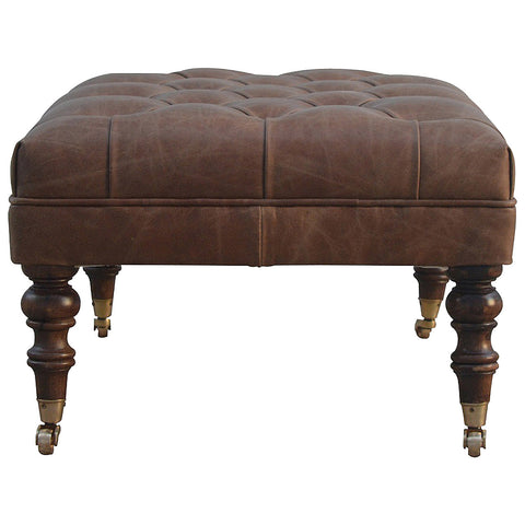 Buffalo Leather Storage Bench