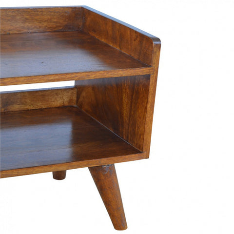 Chestnut Nordic Storage Bench | Hidden Storage