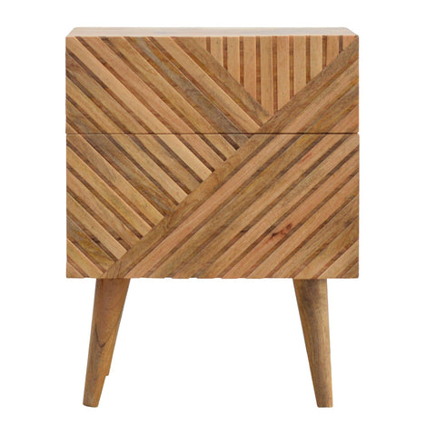 Lille 2-Drawer Oak-ish Bedside Table
