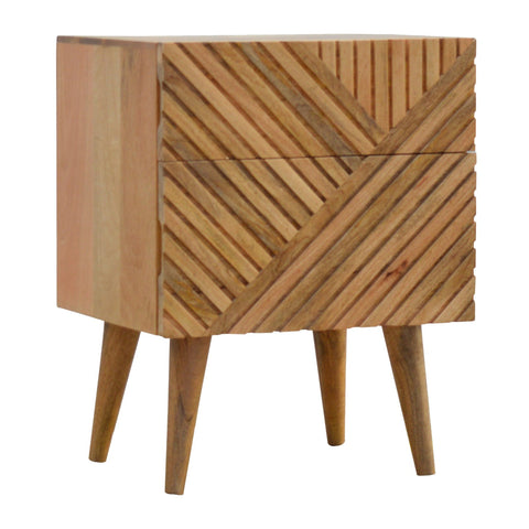 Lille 2-Drawer Oak-ish Bedside Table