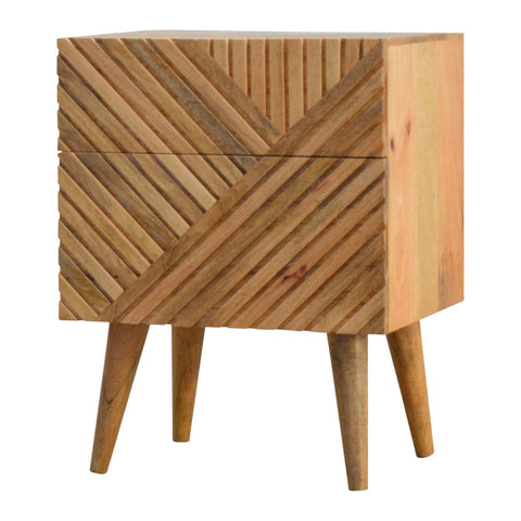 Lille 2-Drawer Oak-ish Bedside Table