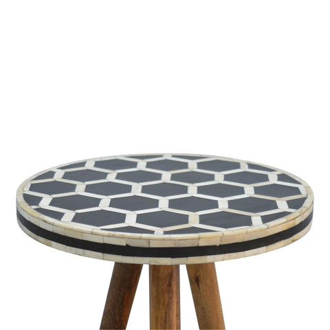 Bone Inlay Tripod Footstool