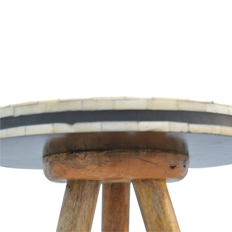 Bone Inlay Tripod Footstool