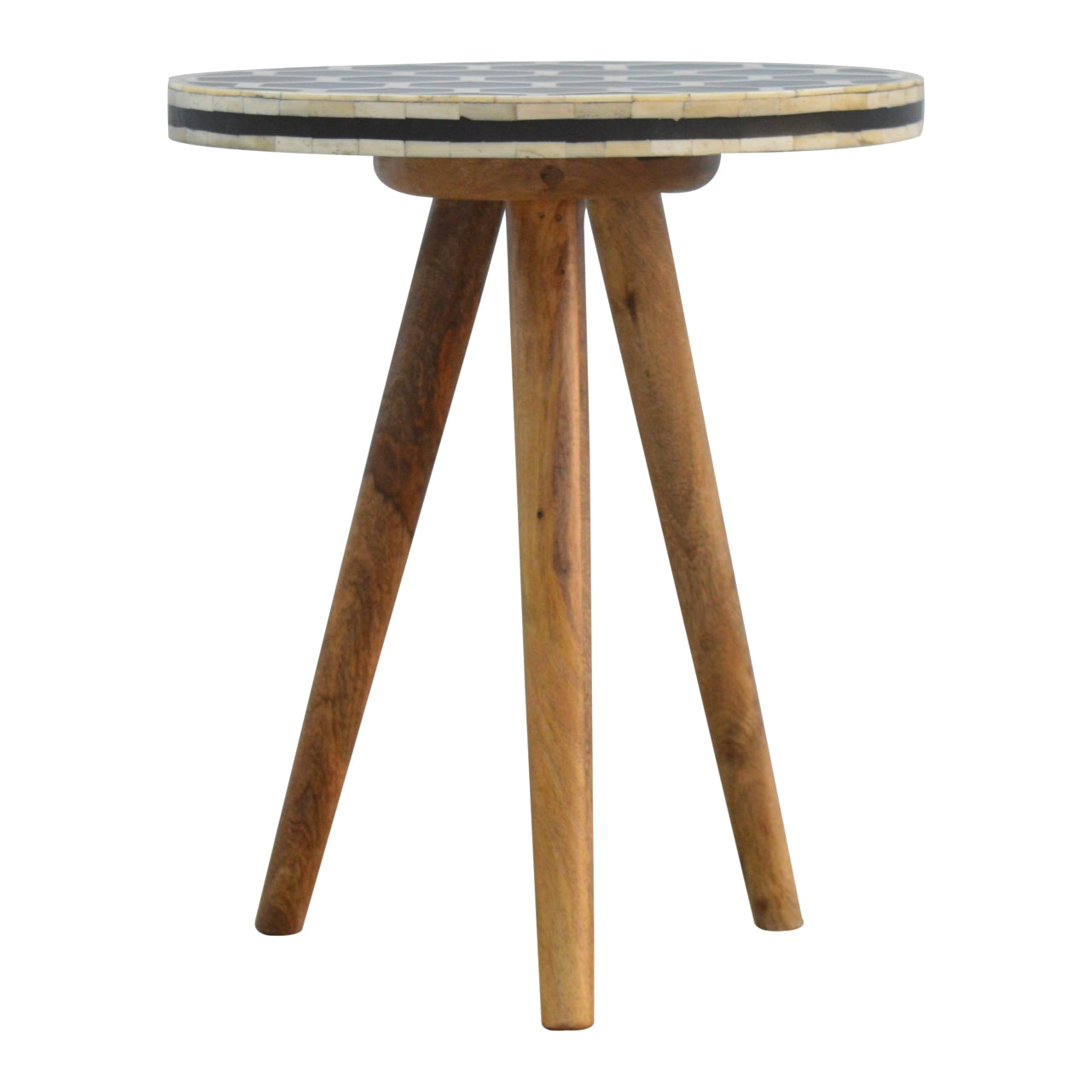 Bone Inlay Tripod Footstool