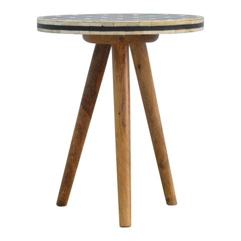 Bone Inlay Tripod Footstool