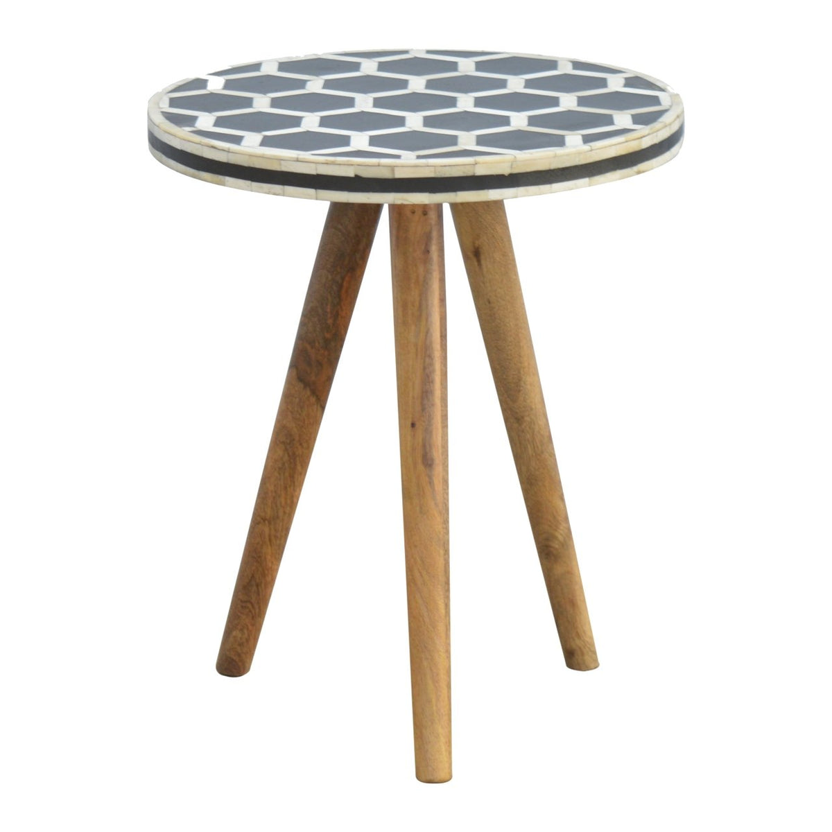 Bone Inlay Tripod Footstool