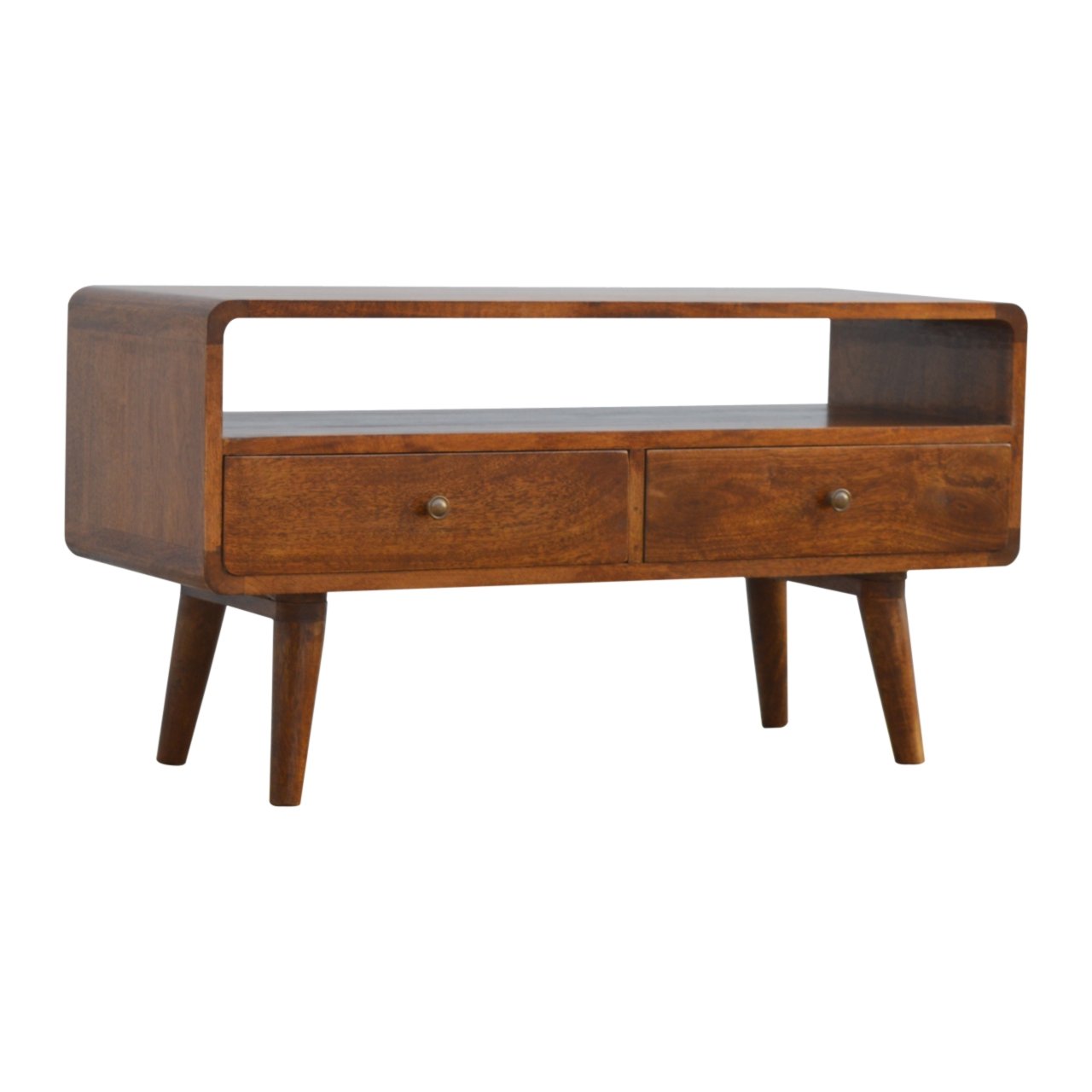 Curved Chestnut Chest of Drawers