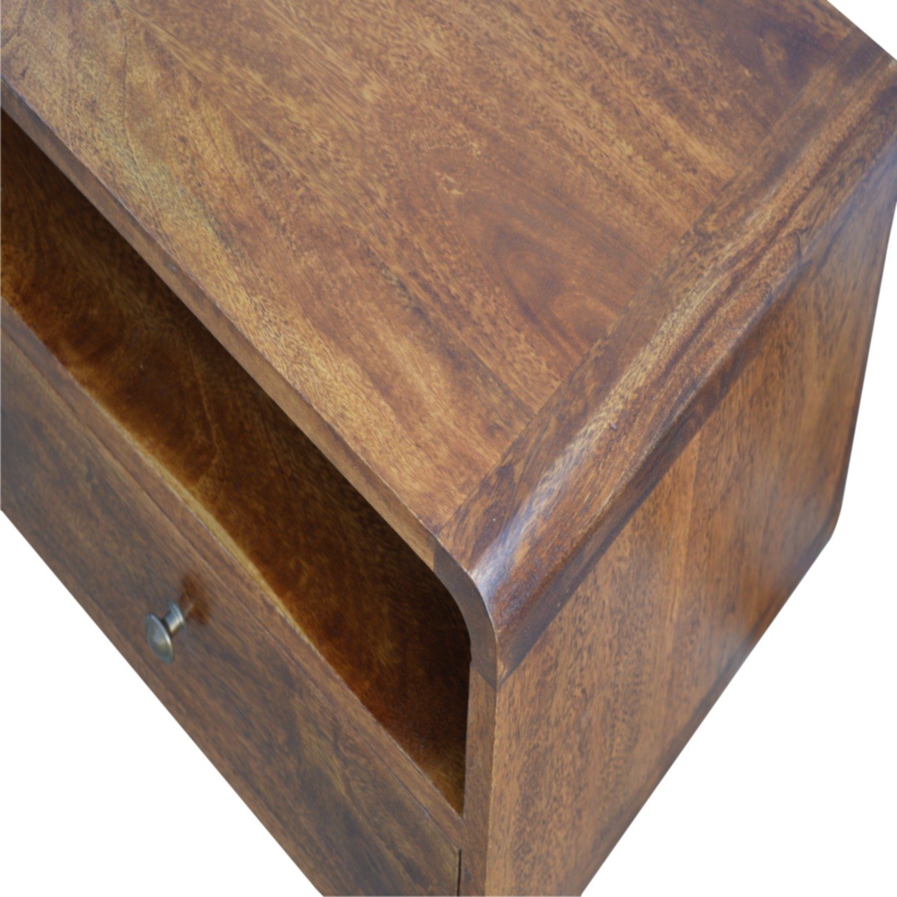 Curved Chestnut Chest of Drawers