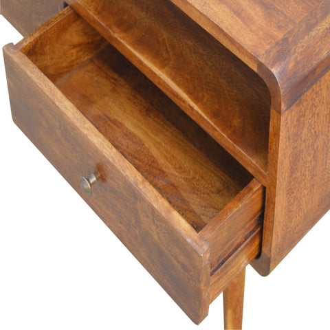 Curved Chestnut Chest of Drawers