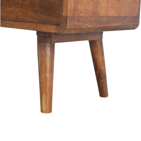 Curved Chestnut Chest of Drawers