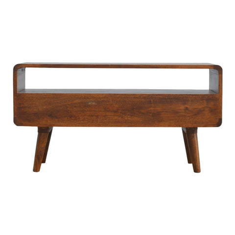 Curved Chestnut Chest of Drawers