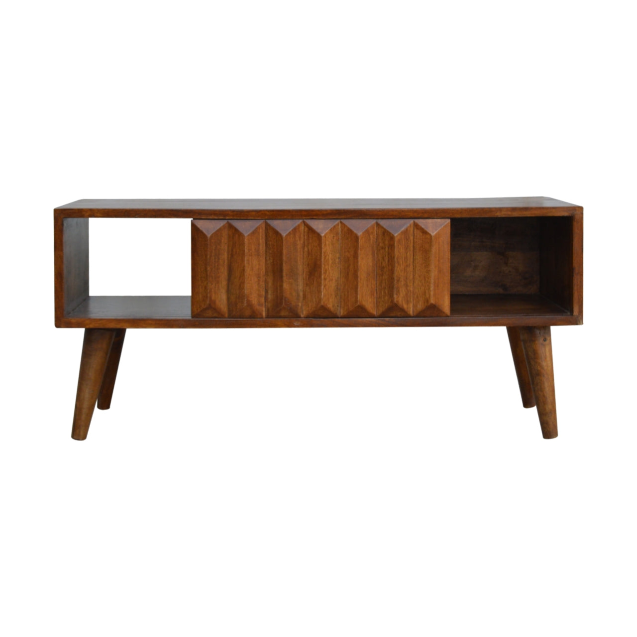 Chestnut Prism Sliding Chest of Drawers