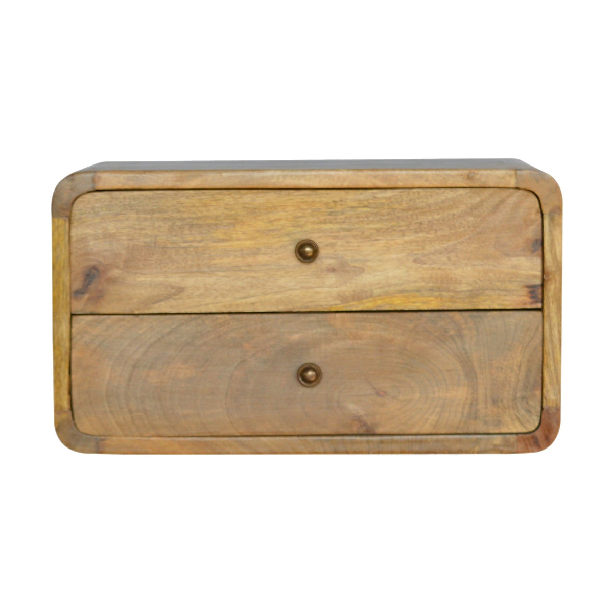 Oak-ish 2-Drawer Floating Bedside Table | Wall-Mounted