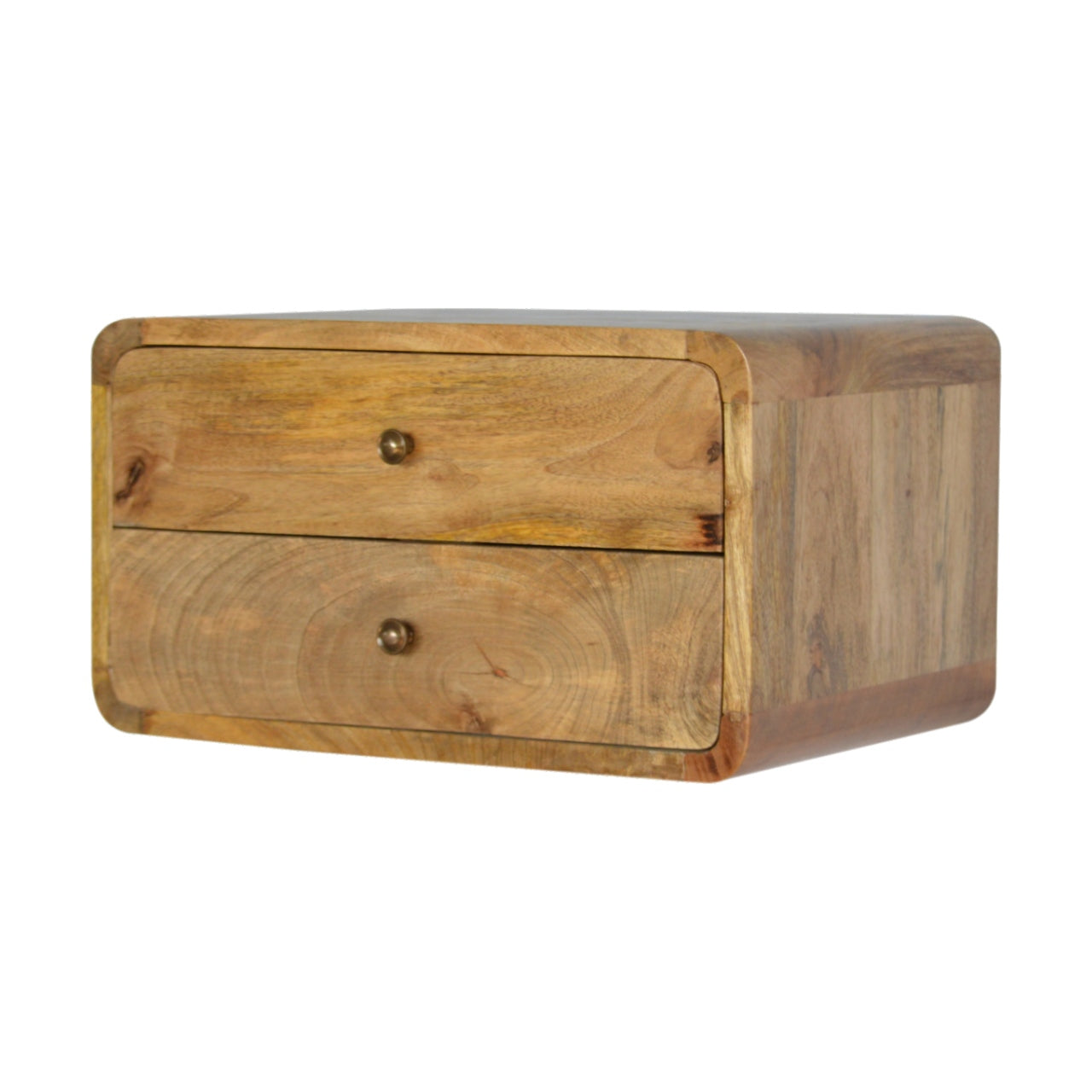 Oak-ish 2-Drawer Floating Bedside Table | Wall-Mounted
