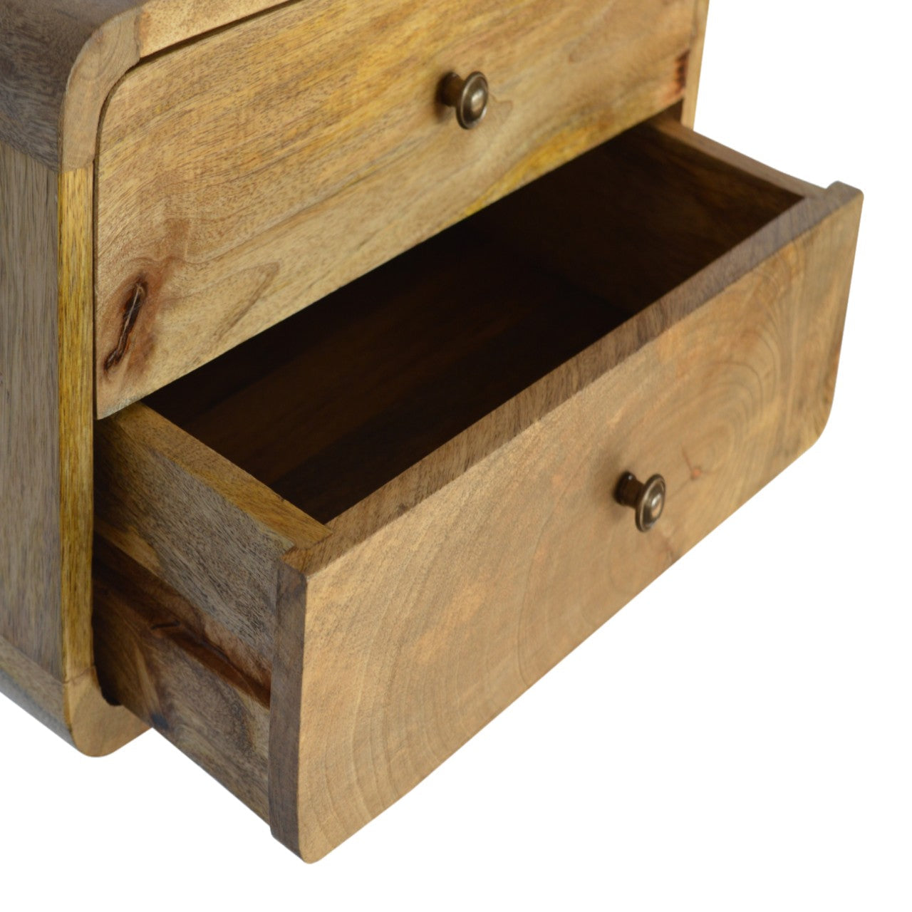 Oak-ish 2-Drawer Floating Bedside Table | Wall-Mounted
