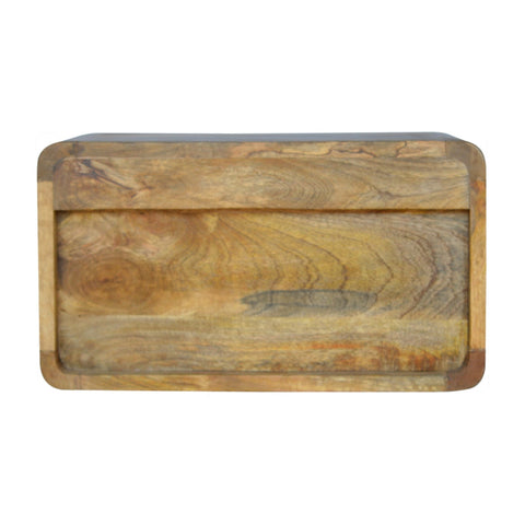 Floating Curve Open Slot Bedside Table | Oak-Ish Mango Wood Wall-Mounted