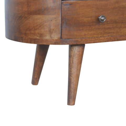 Chestnut Rounded Entertainment Unit Chest of Drawers