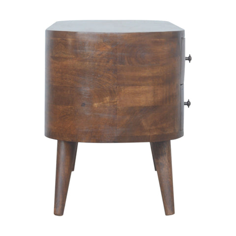 Chestnut Rounded Entertainment Unit Chest of Drawers