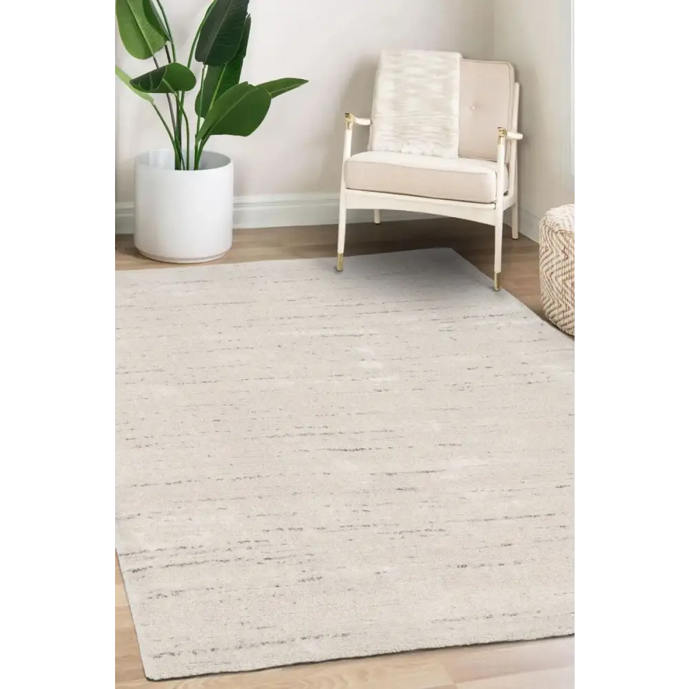 Pure Cream Rug – Soft 3D Texture Abstract Design - Rugs