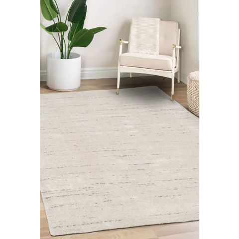 Pure Cream Rug – Soft 3D Texture Abstract Design - Rugs