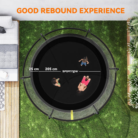 SPORTNOW 8ft Trampoline with Enclosure Net and Spring Cover, Outdoor Trampoline Garden Jumping Mat, Black