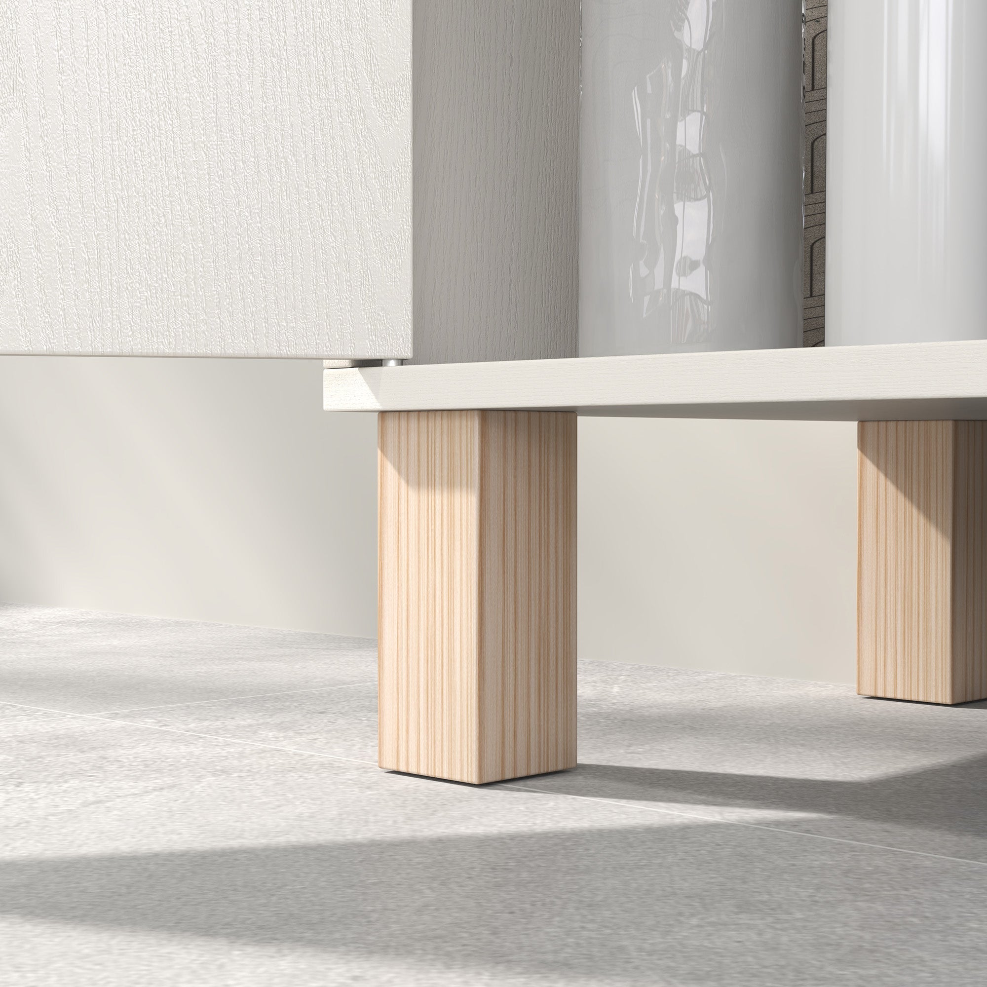 HOMCOM Under Sink Cabinet for Basin without Pedestal - Cream White