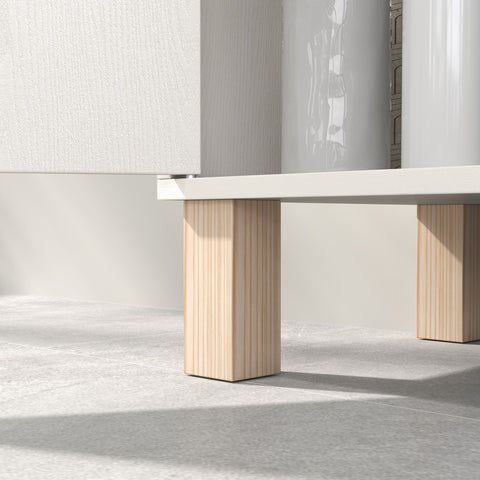 HOMCOM Under Sink Cabinet for Basin without Pedestal - Cream White