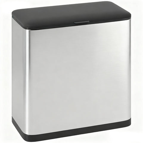 HOMCOM 8L Hanging Kitchen Bin, Rubbish bin with Lid and Removable Inner Bucket for Under Cabinet Door, Under Sink, Office