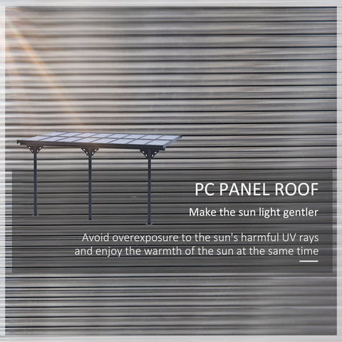 Outsunny Outdoor Patio Gazebo Pergola, Aluminum Post, 4.35 x 3 m PC Roof