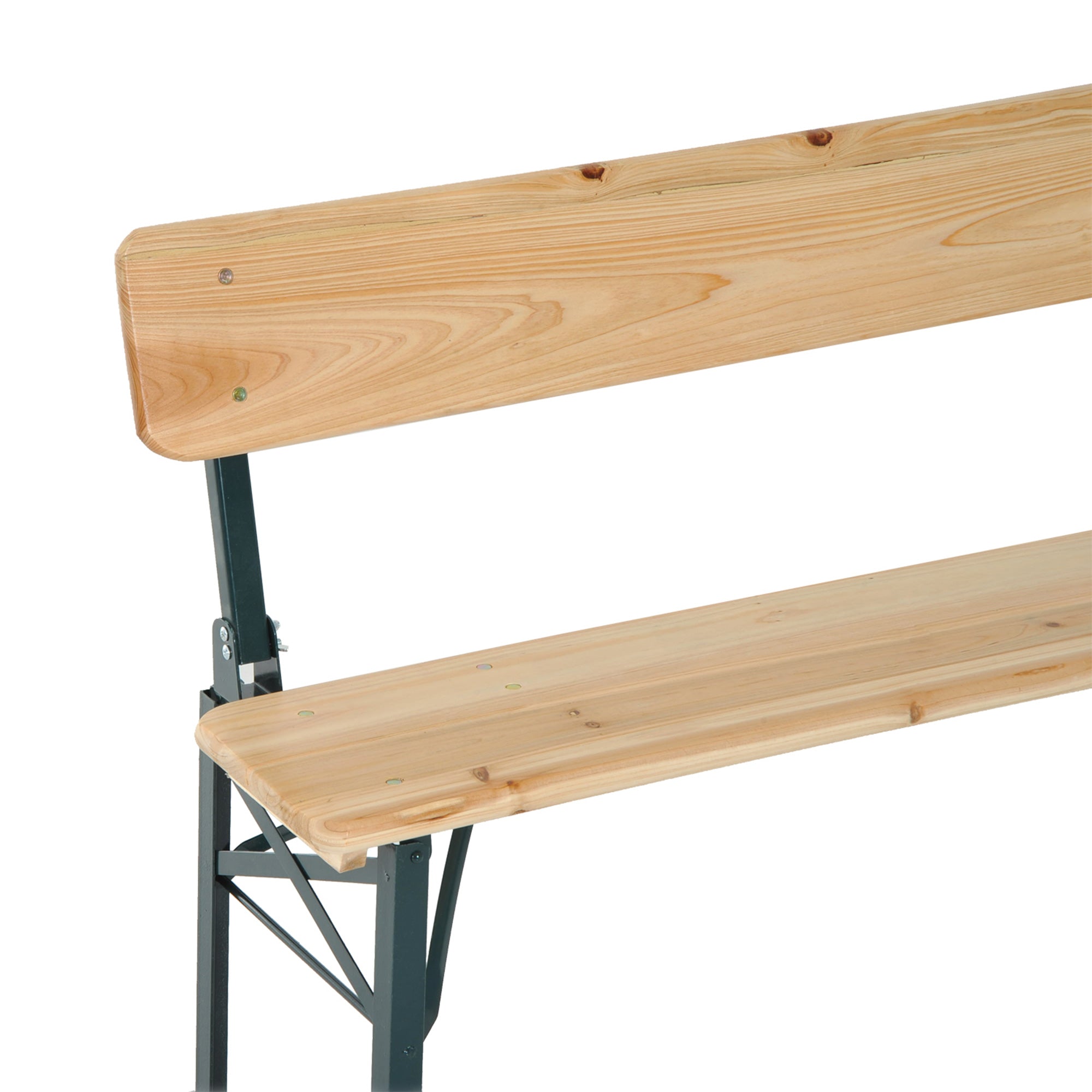 Outsunny Portable Folding Camping Picnic Trestle Beer Table and 2 Bench Set Wooden Garden Furniture Patio Dining Party BBQ Chairs Stools