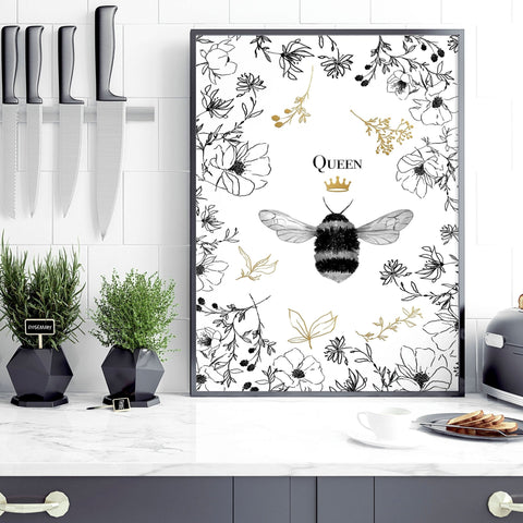Bumble bee art | framed wall art print