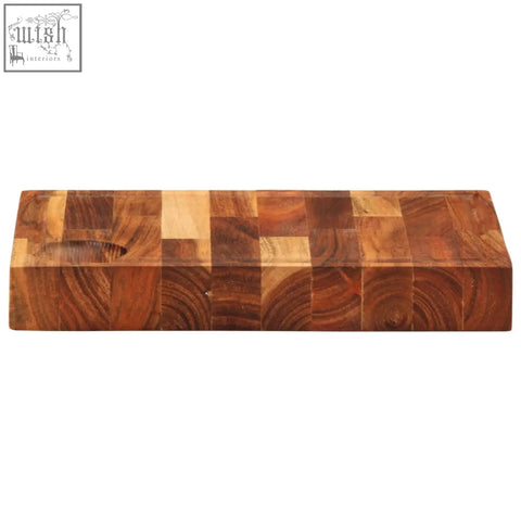 Quena acacia wood chopping board with solid acacia rich brown amber and light tan mosaic pattern 30cm