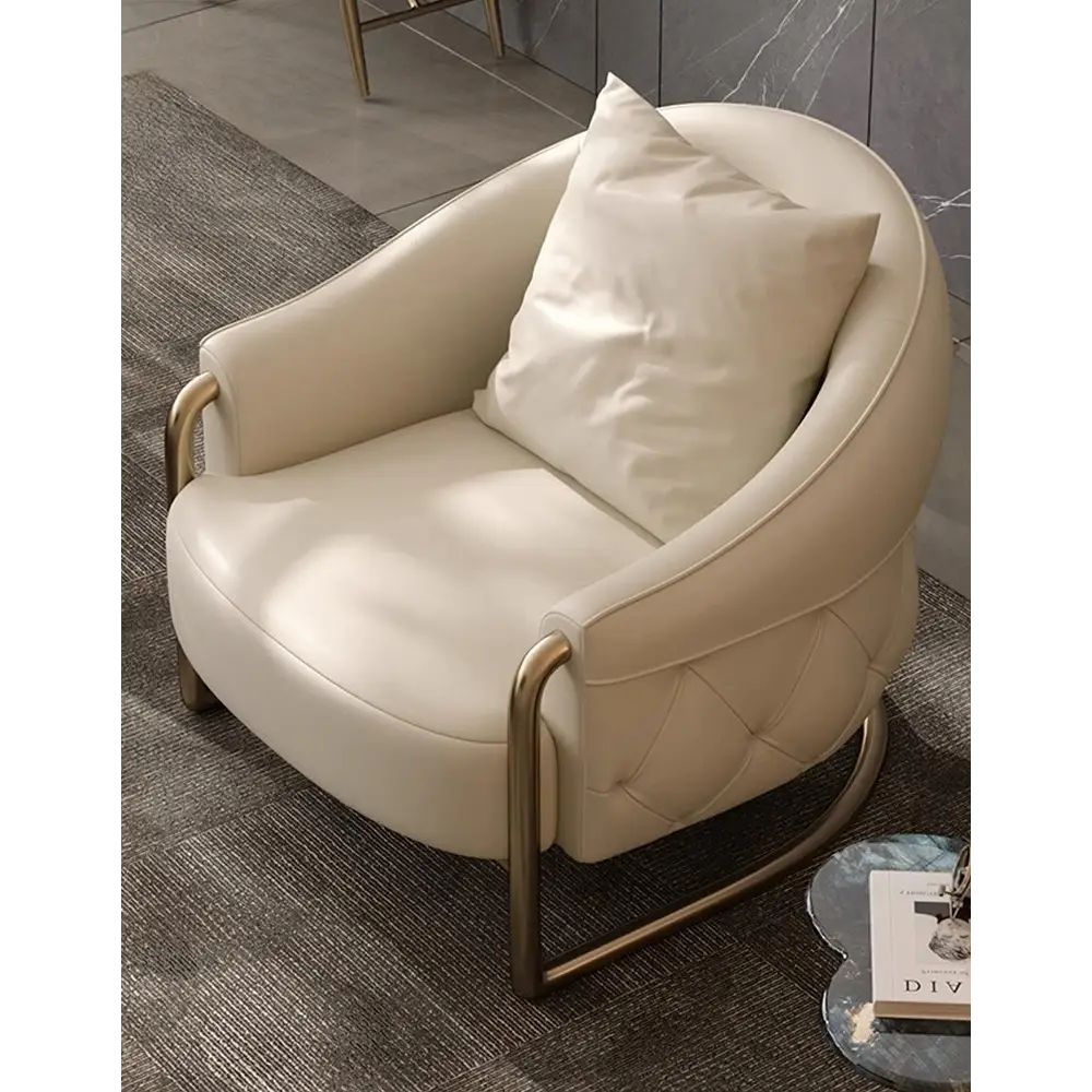 Quigley Lobby Lounge Chair Real Leather - Arm Chair