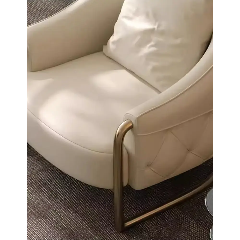 Quigley Lobby Lounge Chair Real Leather - Arm Chair