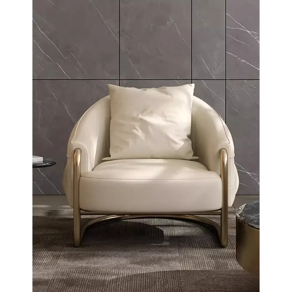 Quigley Lobby Lounge Chair Real Leather - Arm Chair