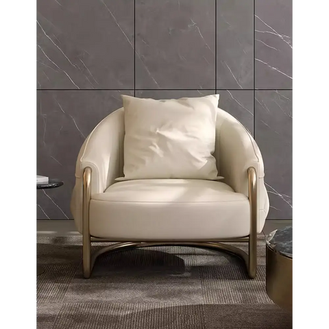 Quigley Lobby Lounge Chair Real Leather - Arm Chair