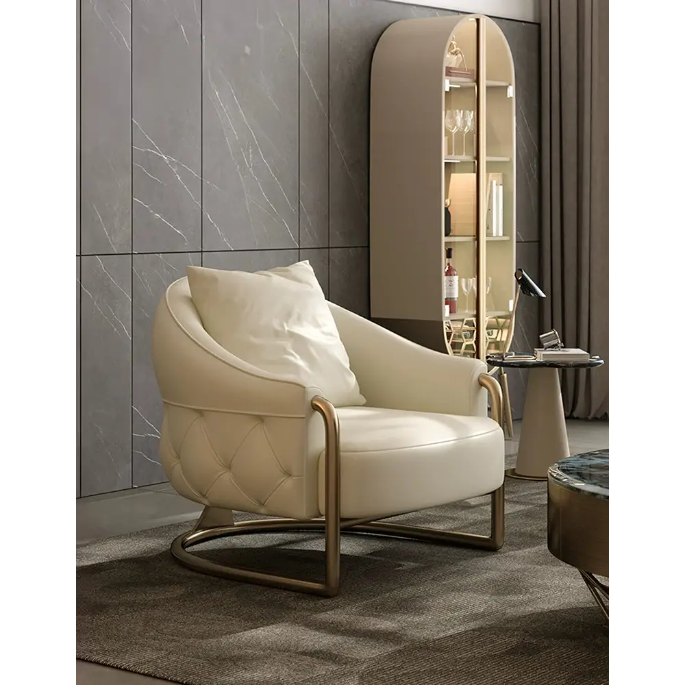 Quigley Lobby Lounge Chair Real Leather - Arm Chair