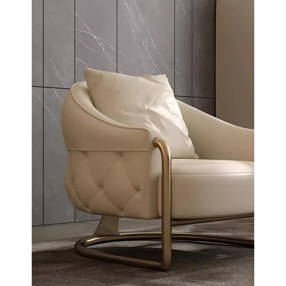 Quigley Lobby Lounge Chair Real Leather - Arm Chair